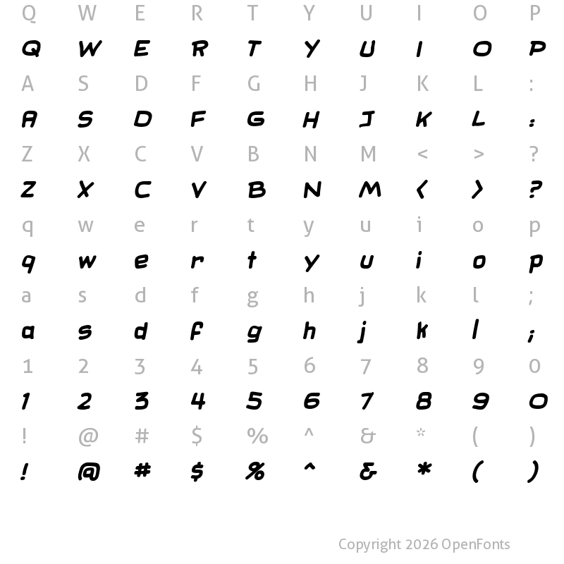 Character Map of SundayComics BB Bold