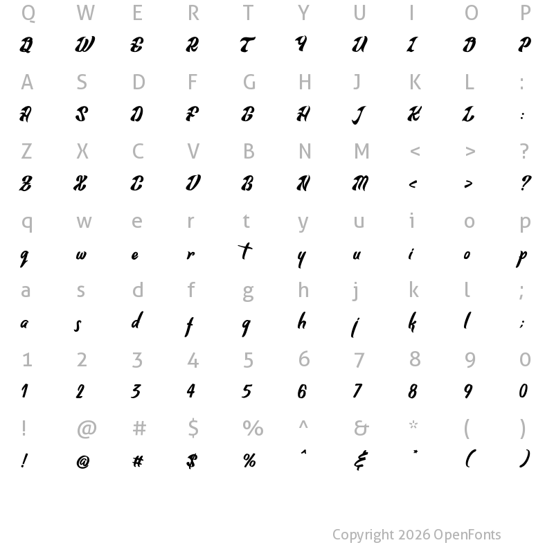 Character Map of SungAbed Regular