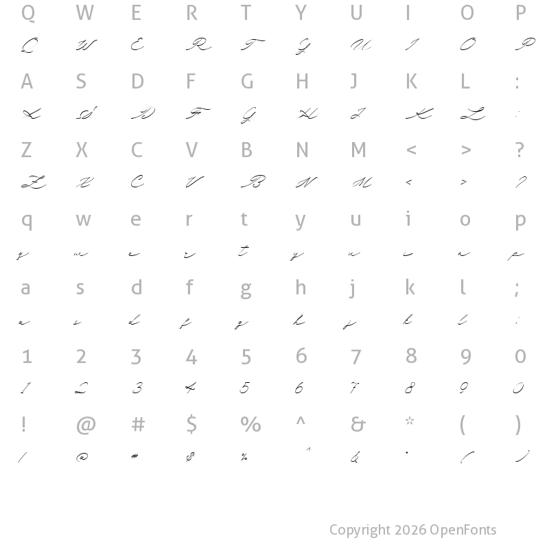 Character Map of Sunnyletter Demo Regular