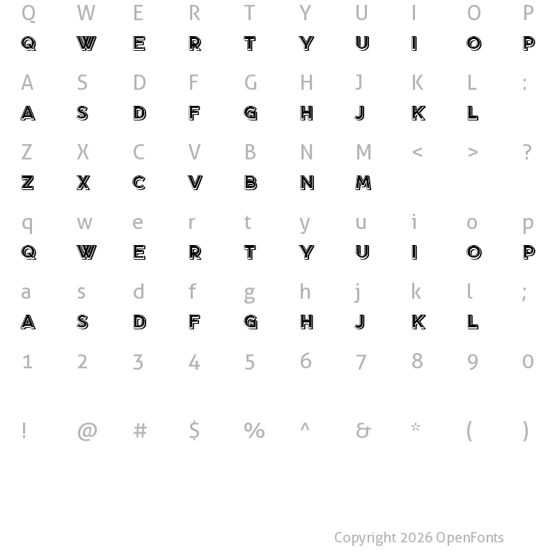 Character Map of Sunshine 3D Regular