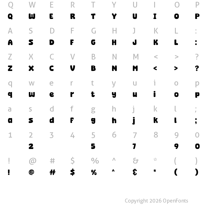 Character Map of Super Bloom Regular