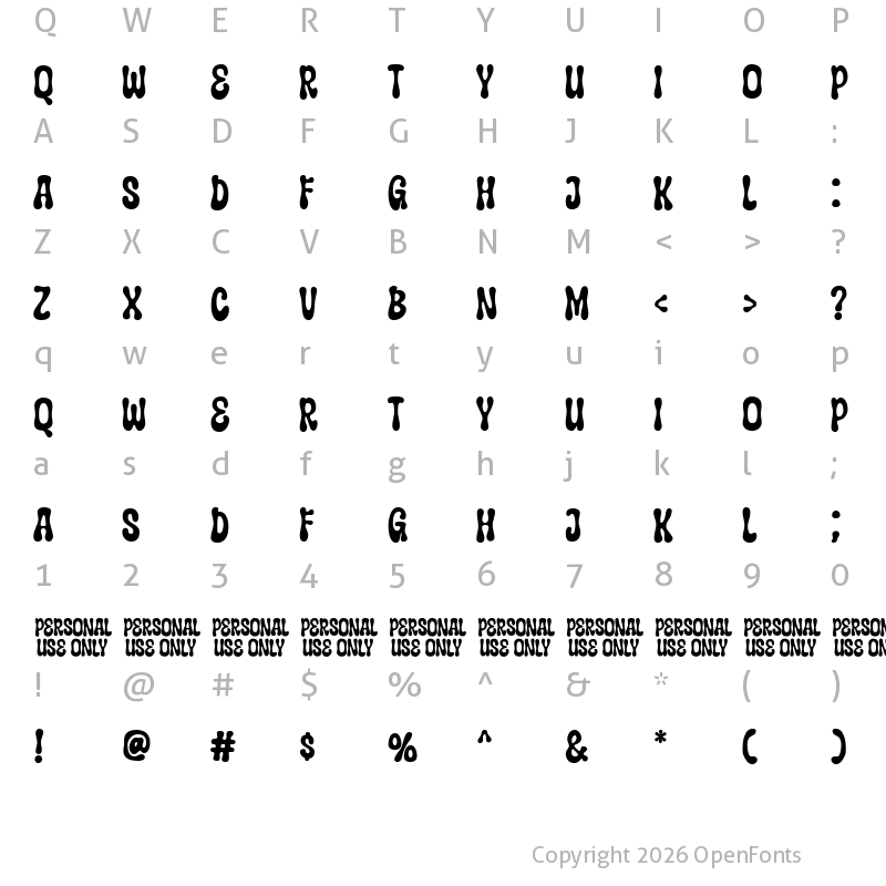 Character Map of Super Bread Regular