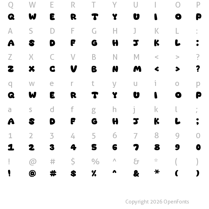 Character Map of Super Bubble Regular