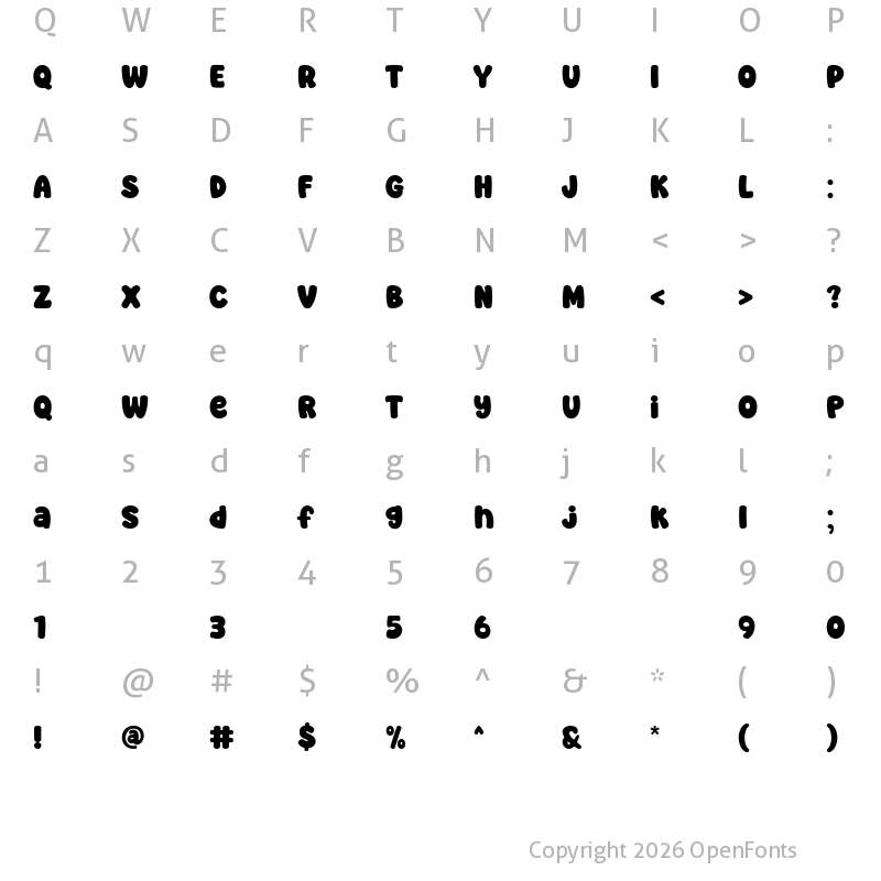 Character Map of Super Disco Regular