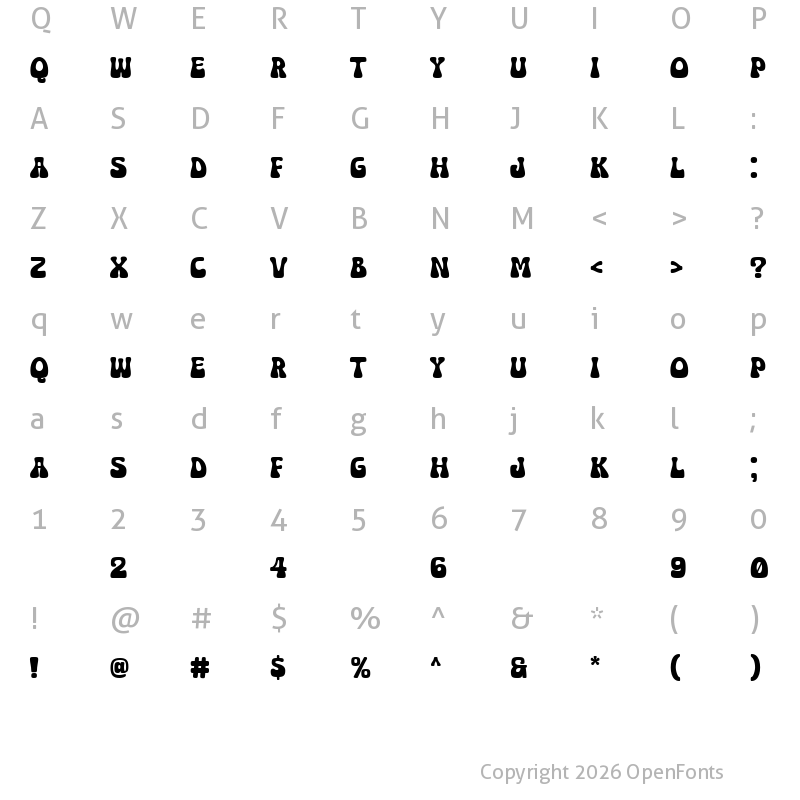 Character Map of Super Festival Regular