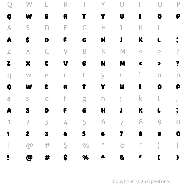 Character Map of Super Foods Regular