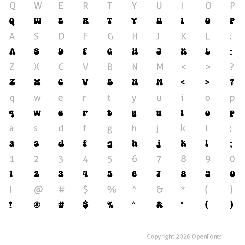 Character Map of Super Magic Regular