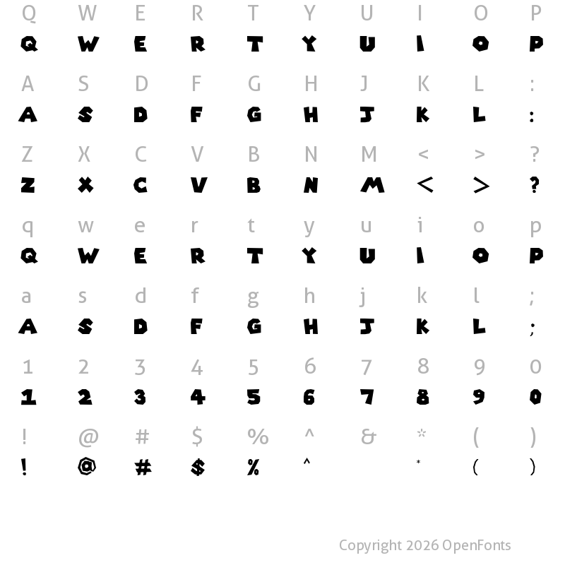 Character Map of Super Mario 256 Regular