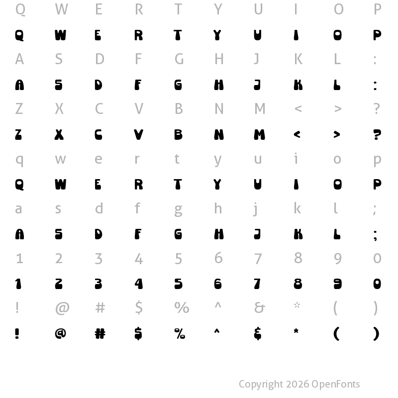 Character Map of Super Rocky Regular