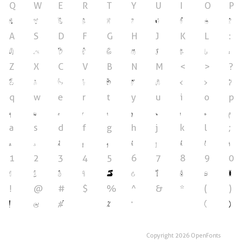Character Map of SuperDog1 Regular