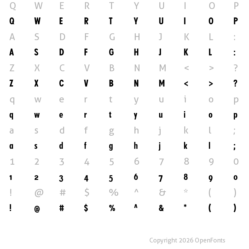 Character Map of SuperGroteskWeb W03 Medium Condensed