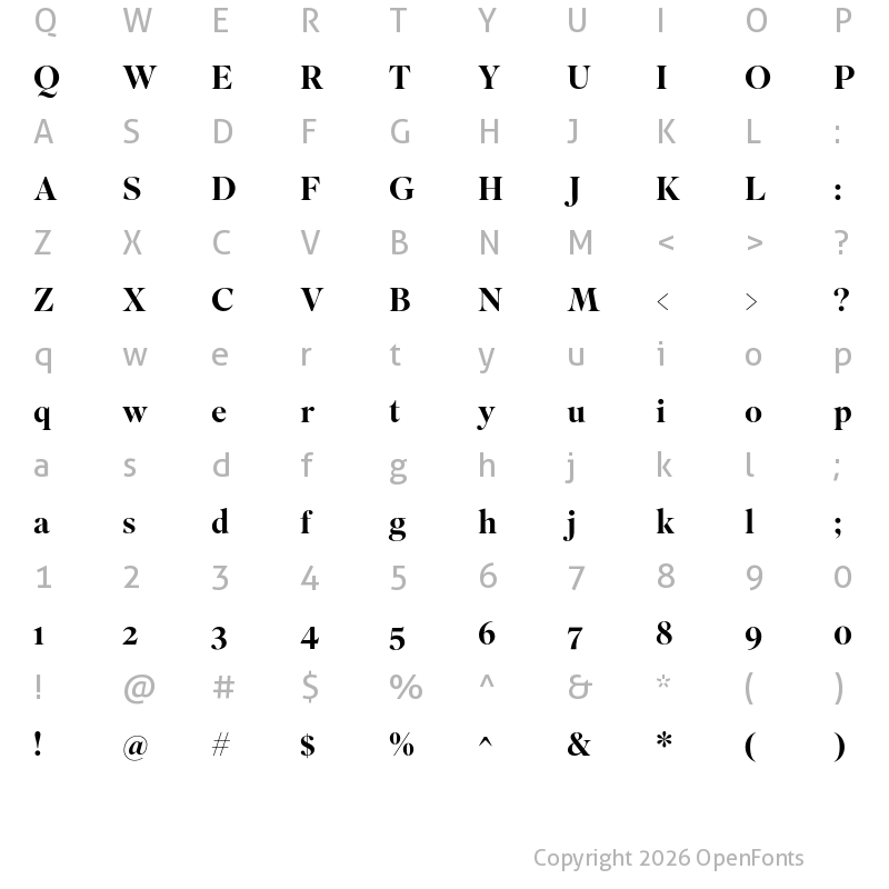 Character Map of Superior Title Medium