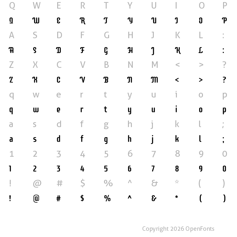 Character Map of Supermercado Regular