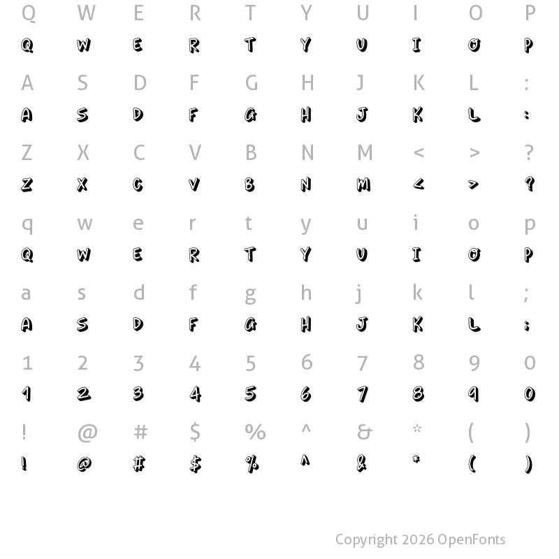 Character Map of SUSHI SHIRO Regular