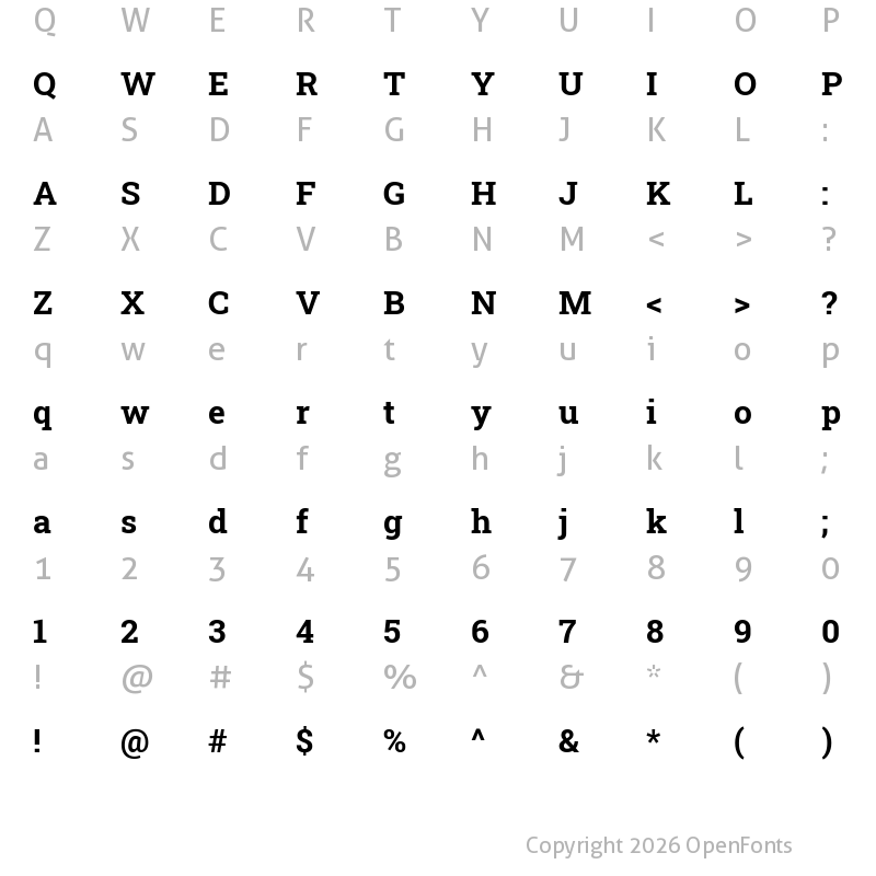 Character Map of Suwannaphum Bold