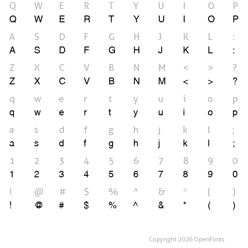 Character Map of Swansea Regular