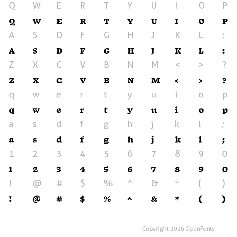 Character Map of Swear Text Black