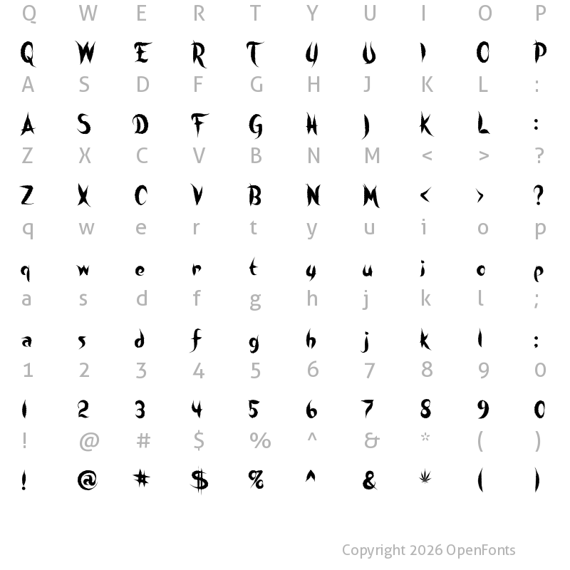 Character Map of SweetLeaf Regular