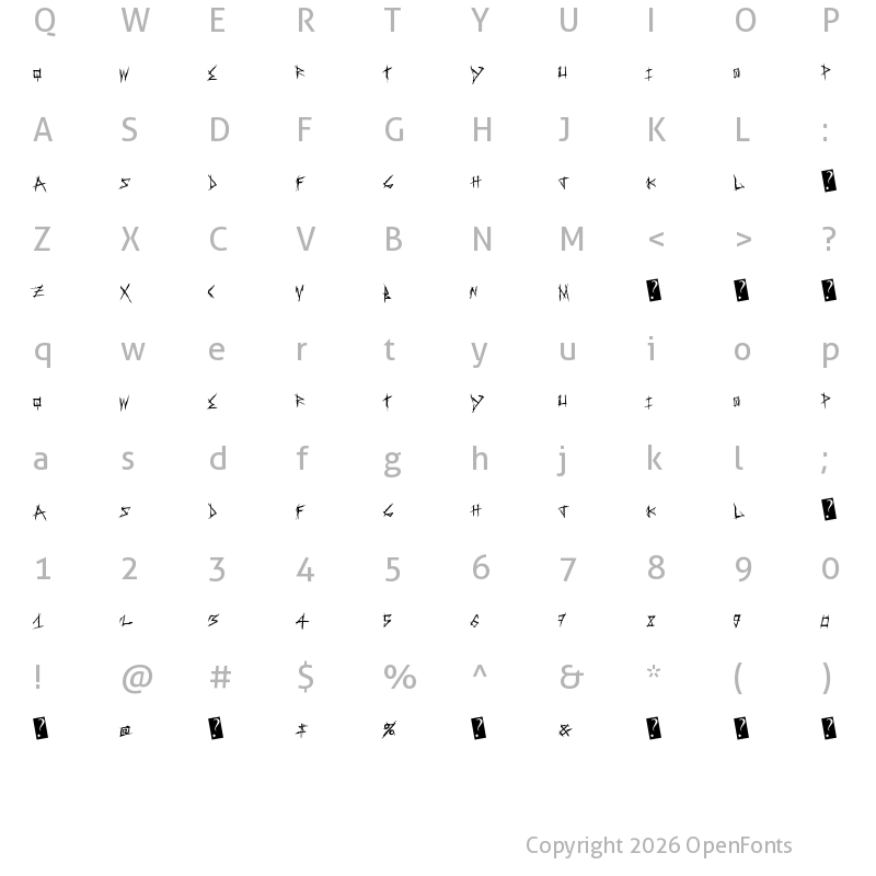 Character Map of SweetRevenge Regular
