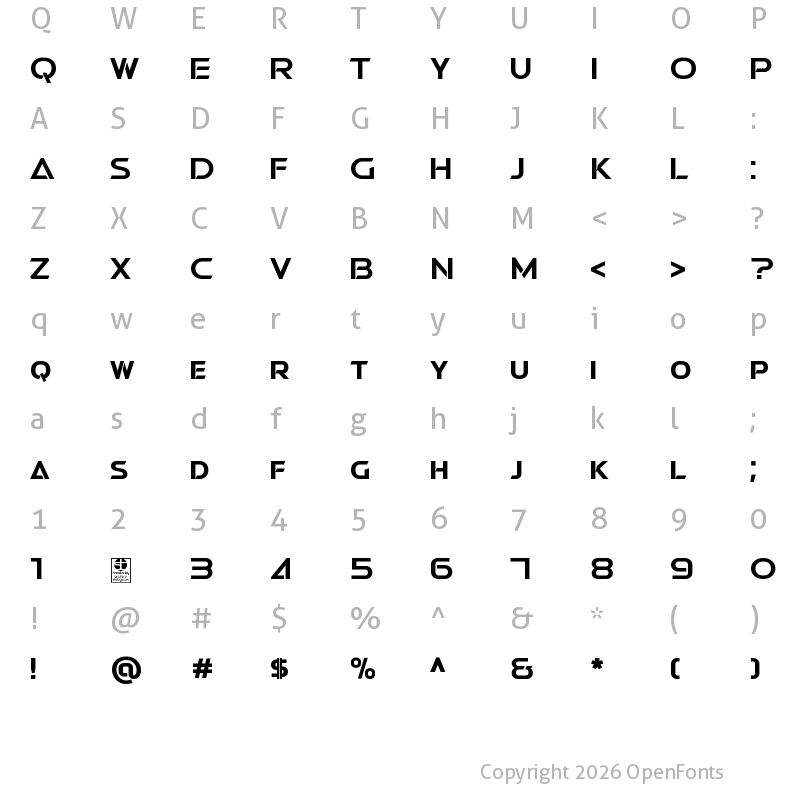 Character Map of Swera Demo Regular