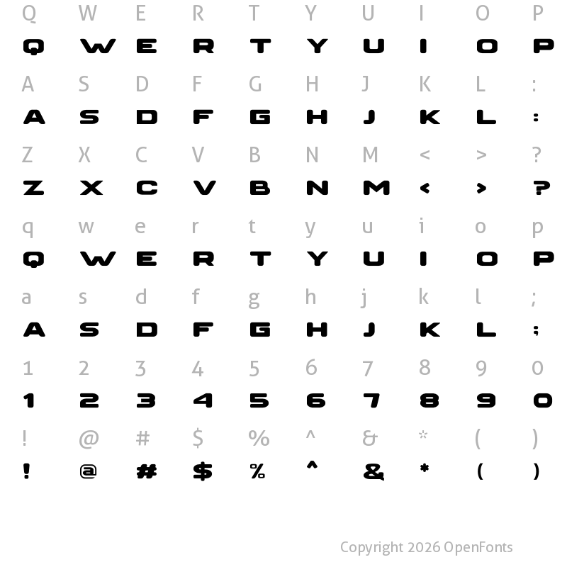 Character Map of SWITCH STRECTH Regular