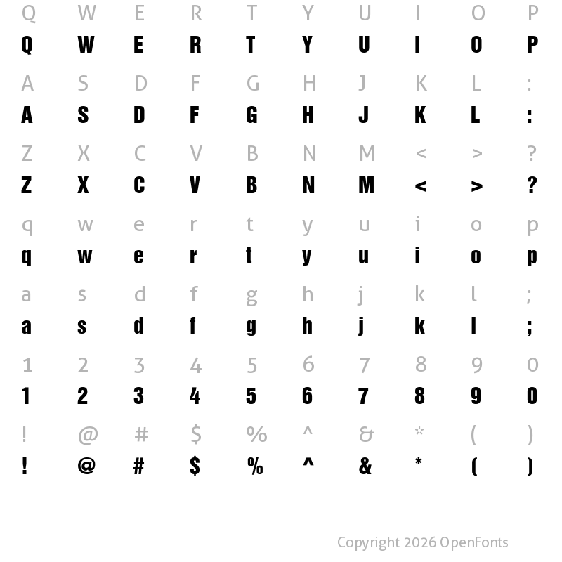 Character Map of SwitzerlandInserat Regular