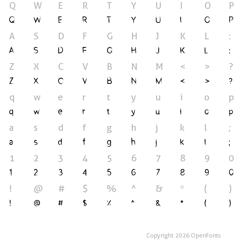 Character Map of Sxuidz Bold