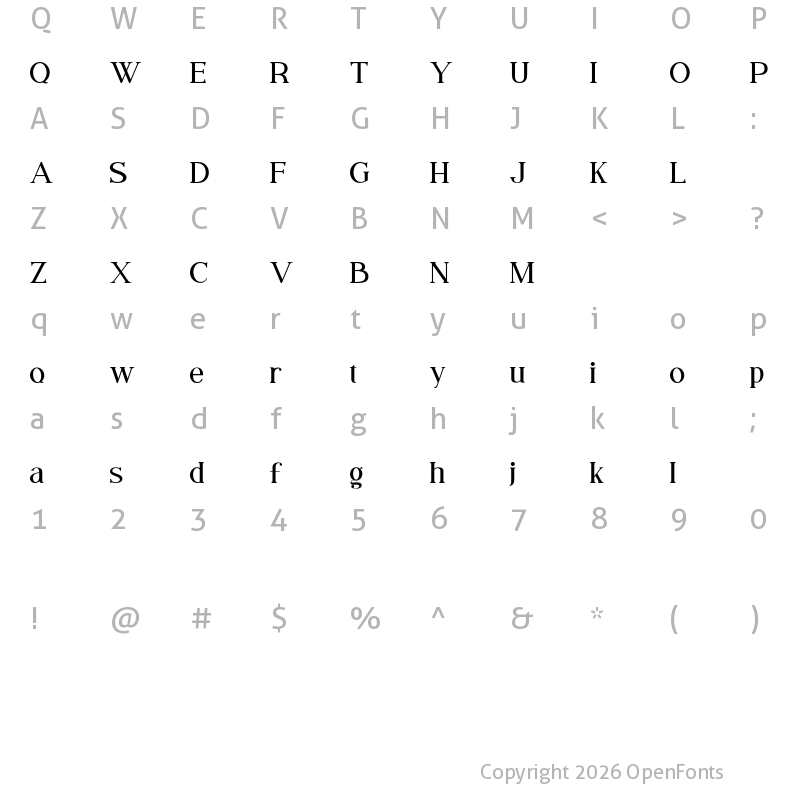 Character Map of Syailendra Regular