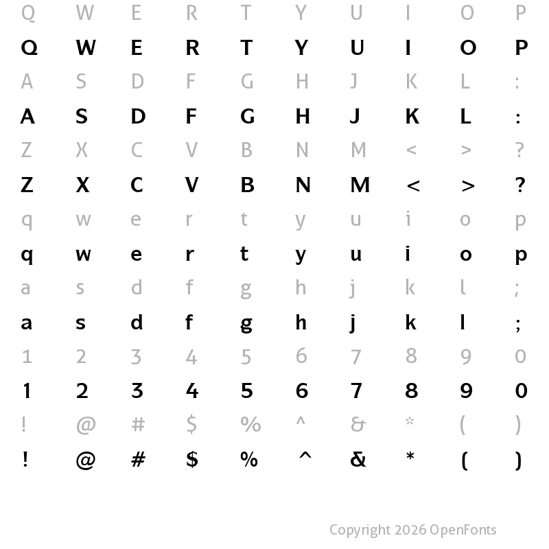 Character Map of SymbolITC Bk BT Bold