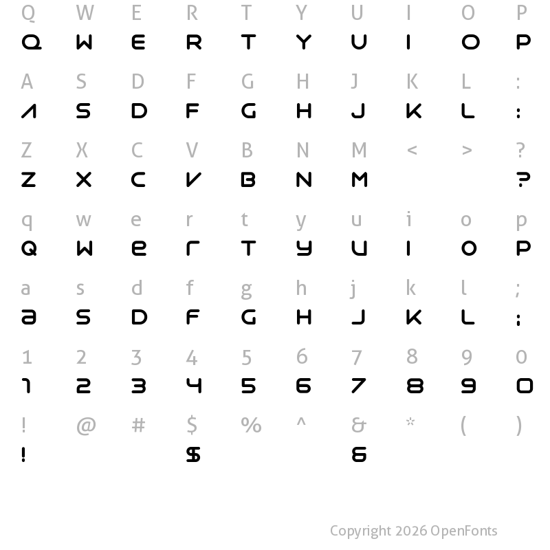 Character Map of Syntha Regular
