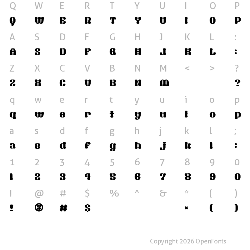 Character Map of Syouwa Retro Pop Regular
