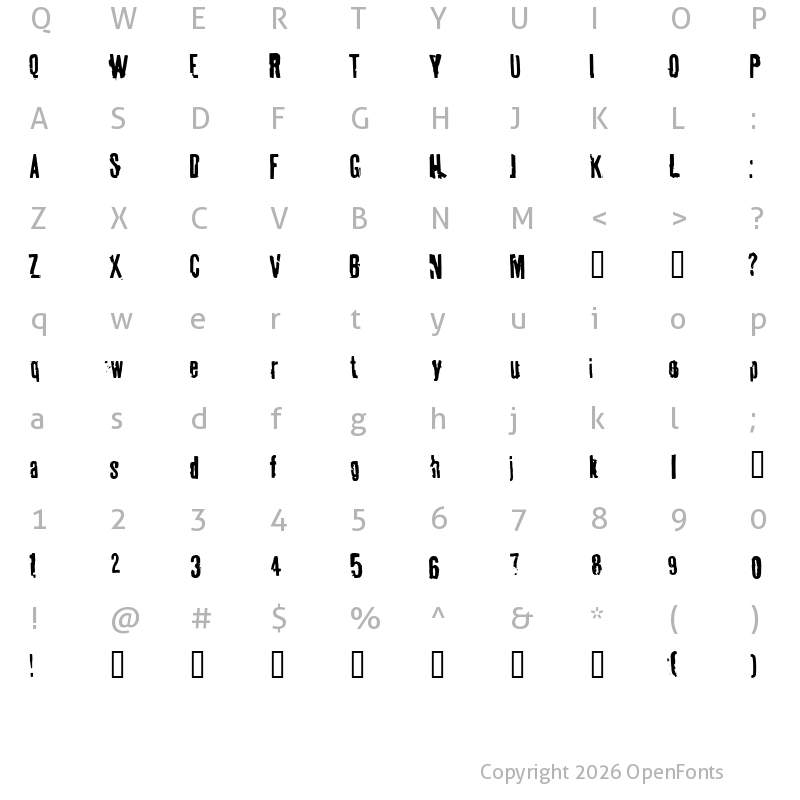 Character Map of tablhoide Regular