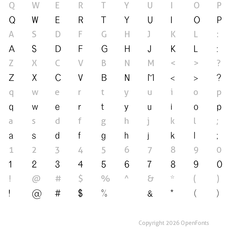 Character Map of Tabner Medium