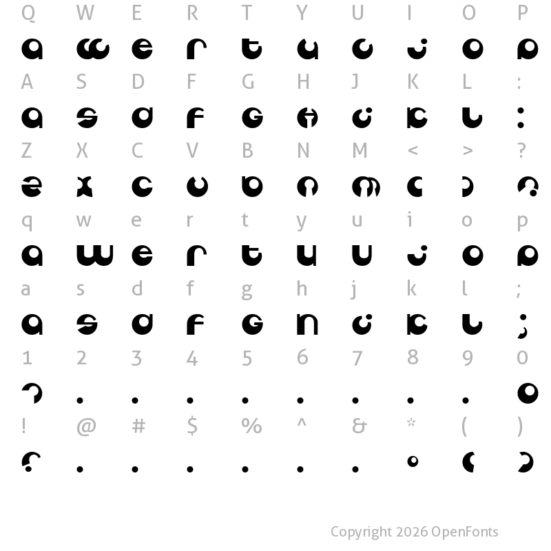 Character Map of Tabun Regular