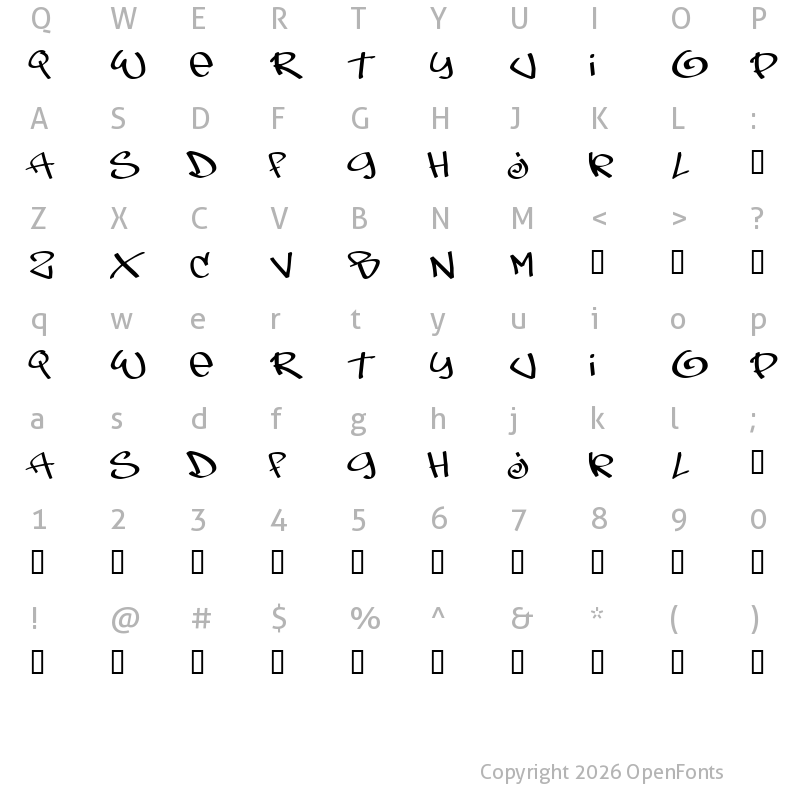 Character Map of TagsXtreme Regular