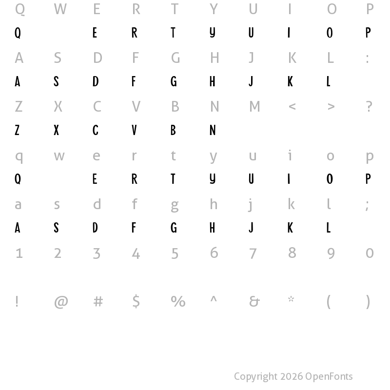 Character Map of Tahiti Sans Regular
