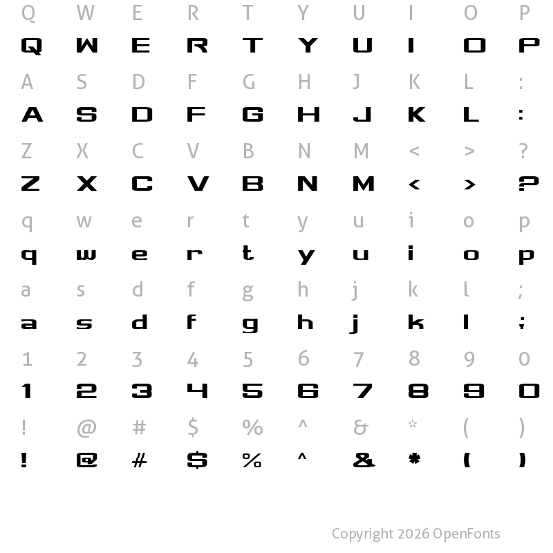 Character Map of Tajam Regular