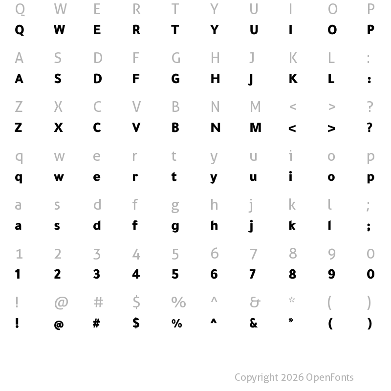 Character Map of Tajawal Black