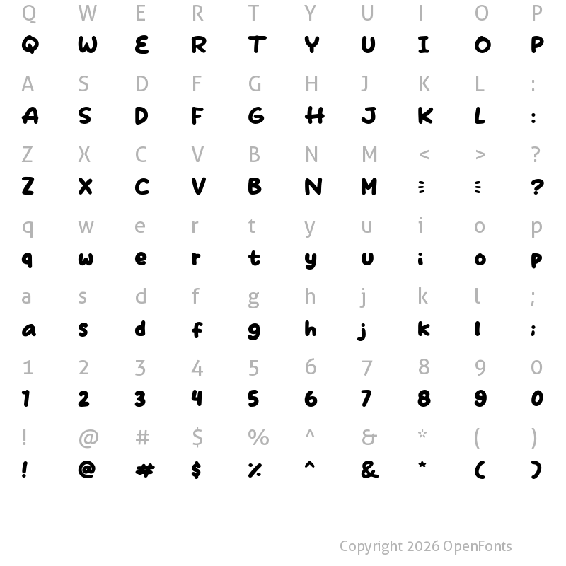 Character Map of Take Coffee Regular