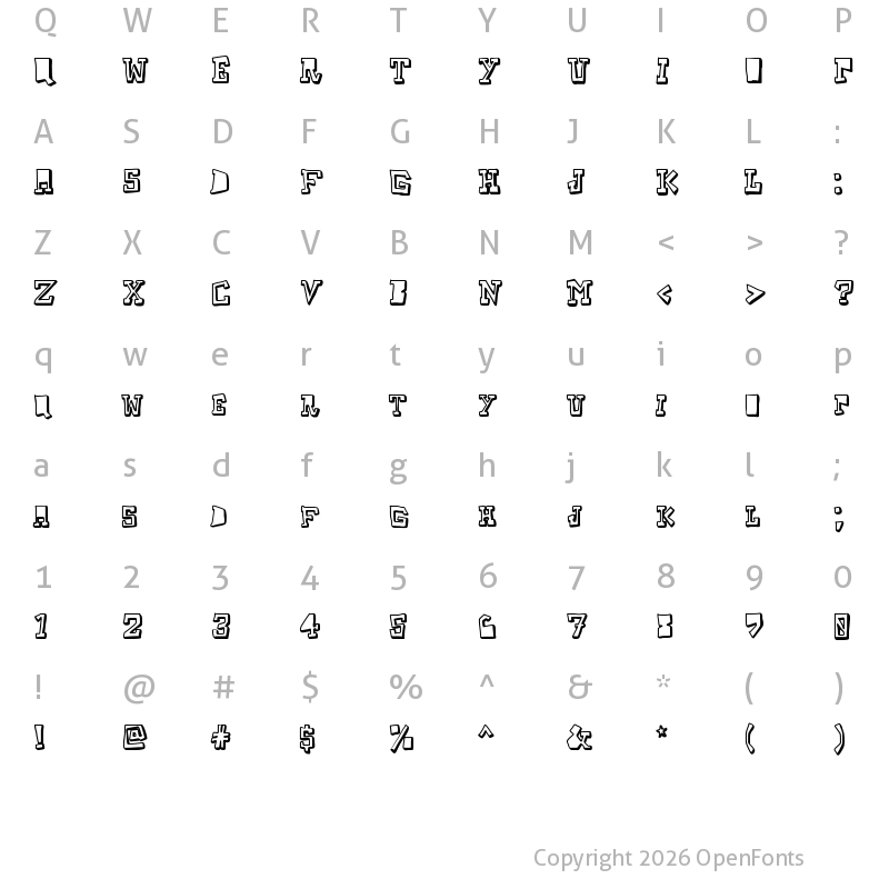 Character Map of TakeTwo Medium