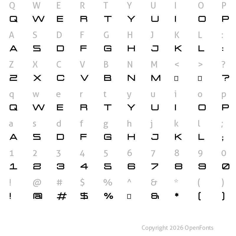 Character Map of Talex Regular