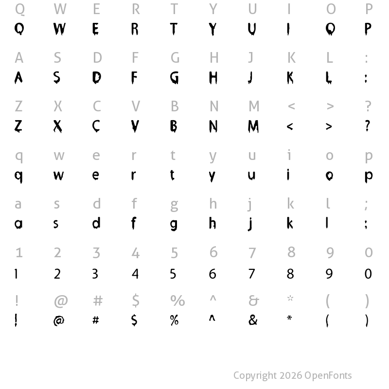 Character Map of TAMAT Regular