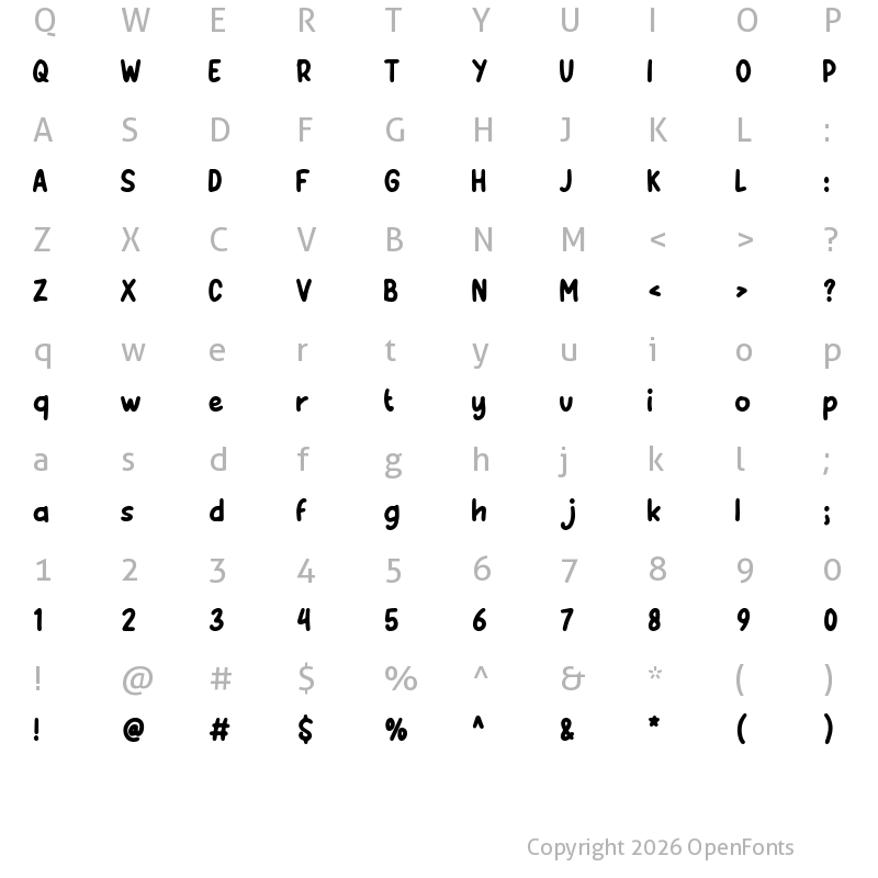 Character Map of tangerine Regular