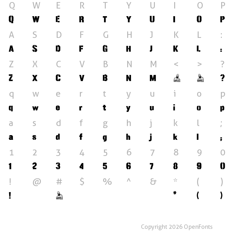 Character Map of Tanque de Guerra Regular