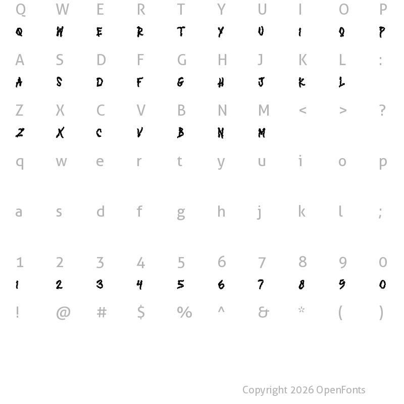Character Map of TARANTULA Regular