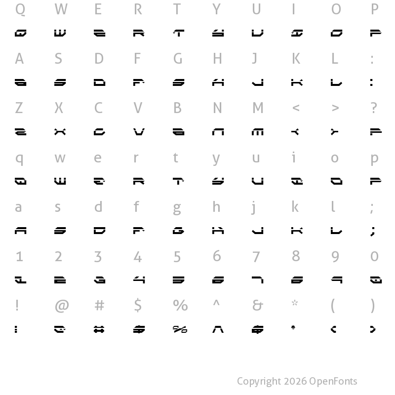 Character Map of Taskforce Laser Condensed Condensed