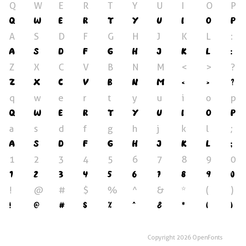 Character Map of TASTY DONUTS Regular