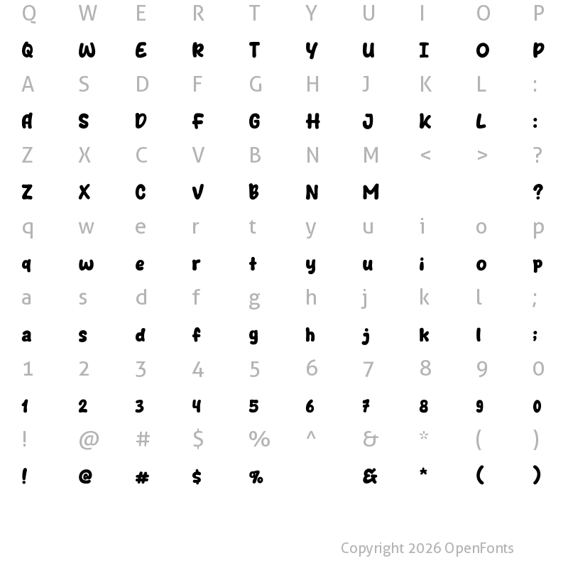 Character Map of Tealand Regular