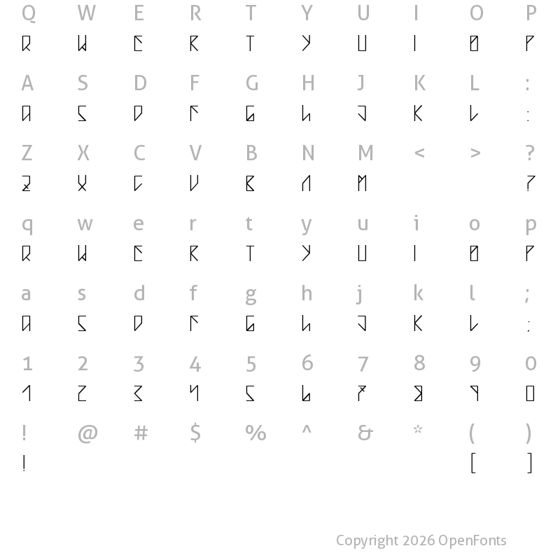 Character Map of Teardrop by Blastto Regular