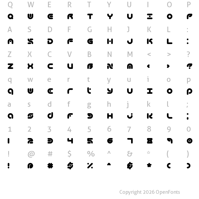 Character Map of Technique BRK Normal